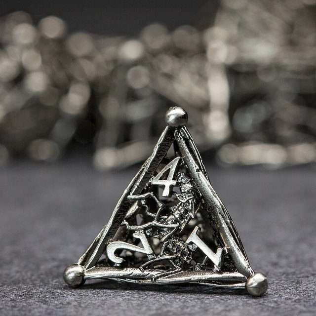 Sage's Ankeg Magical Creature Nickel Hollow Metal Polyhedral Dice Set image 6