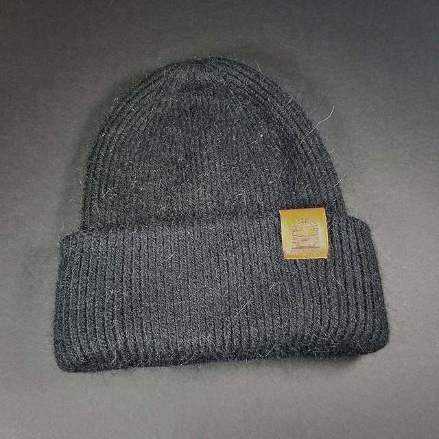 Sage’s Cap – Black Angora Rabbit Fur Viscose Beanie image 5