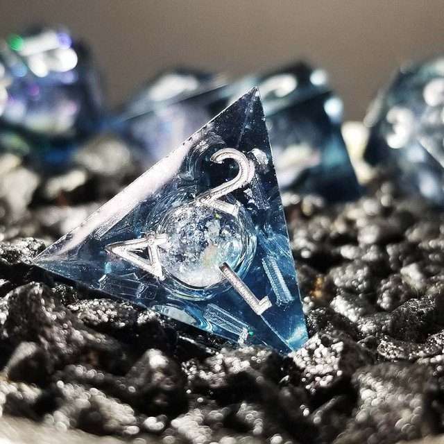 Sage's Winter Souls Liquid Core Sharp Edge Resin Dice Set image 7