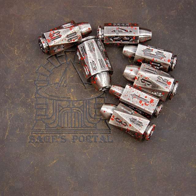 Sage's Holy Revolver Bloodstained Bullets Metal Dice Set image 11
