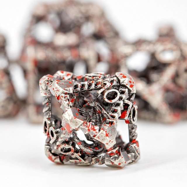 Sage's Draconic Prison Bloody Cage Hollow Metal Dice Set image 6