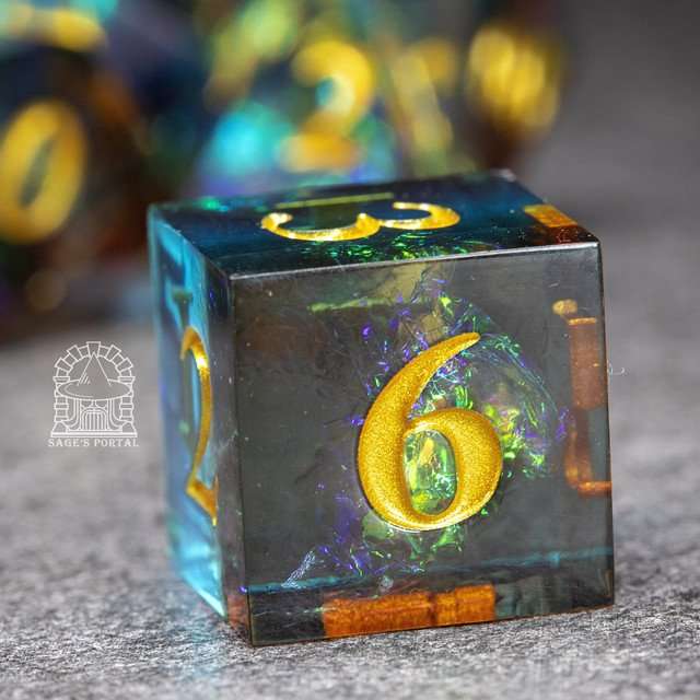 Sage's Crystals - Manaflow Sharp Edge Resin Polyhedral Dice Set image 6