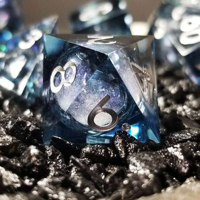 Sage's Winter Souls Liquid Core Sharp Edge Resin Dice Set image 6
