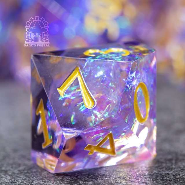 Sage's Exaltations - Lilac Grove Sharp Edge Resin Dice Set image 4