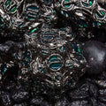 Sage’s Finials Midnight Glade Metal Polyhedral Dice Set image 0