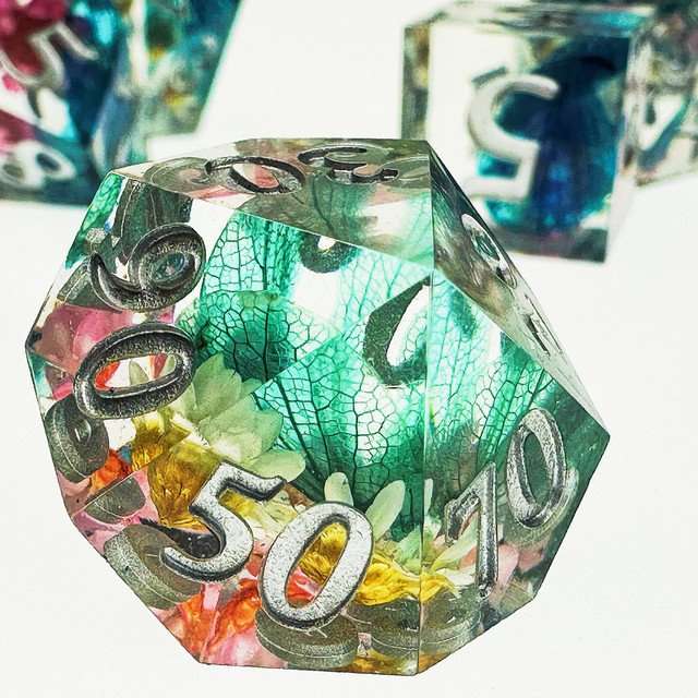 Sage's Spring Florets Sharp Edge Resin Dice Set image 0