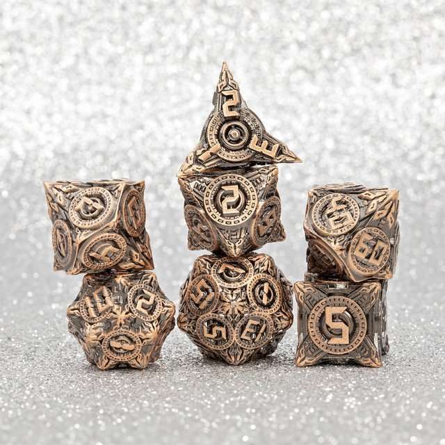 Sage’s Chronurgy Timeless Copper Metal Polyhedral Dice Set image 13