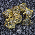 Sage's Deadly Lotus Autumn's Kiss Metal Polyhedral Dice Set image 0