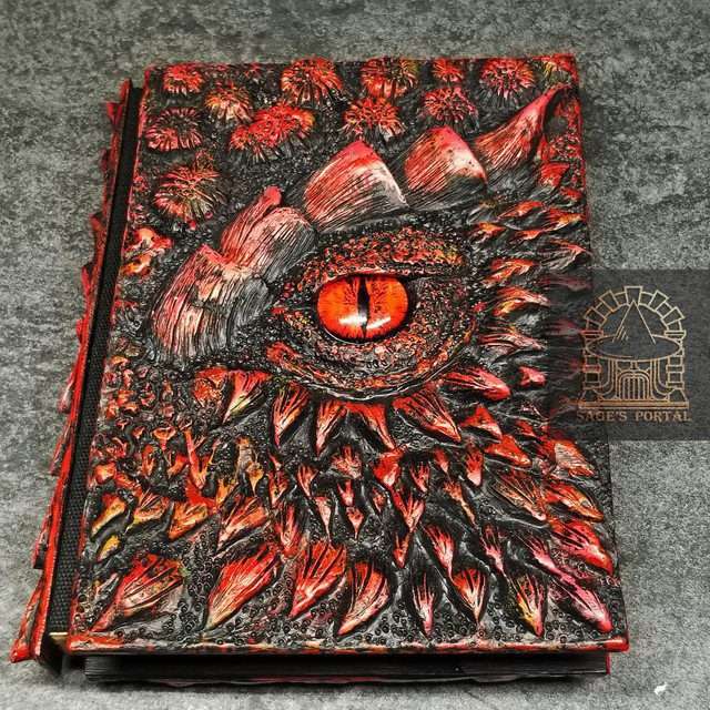 Eye of the Red Dragon Notebook | Handmade Notebook for TTRPG, Sketchbook, Diary image 3
