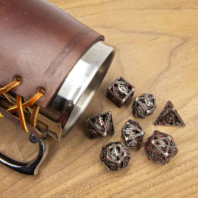 Sage's Grim Drake Bloodstained Wings Hollow Metal Dice Set image 10