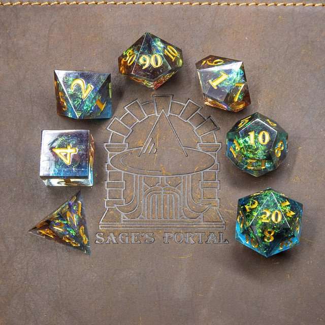 Sage's Crystals - Manaflow Sharp Edge Resin Polyhedral Dice Set image 7