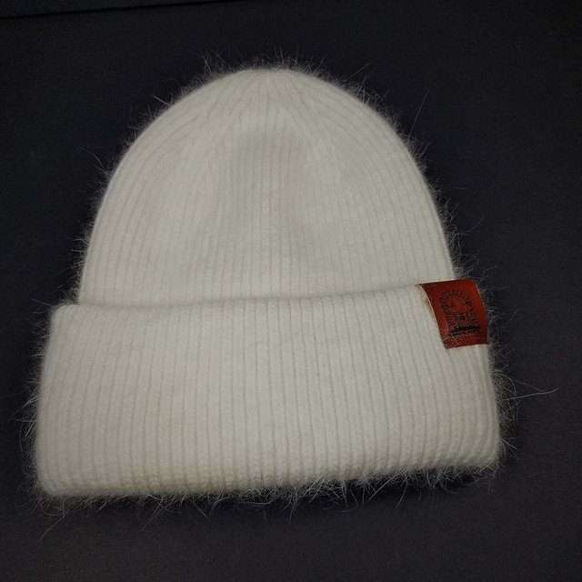 Sage’s Cap – White Angora Rabbit Fur Viscose Beanie image 5