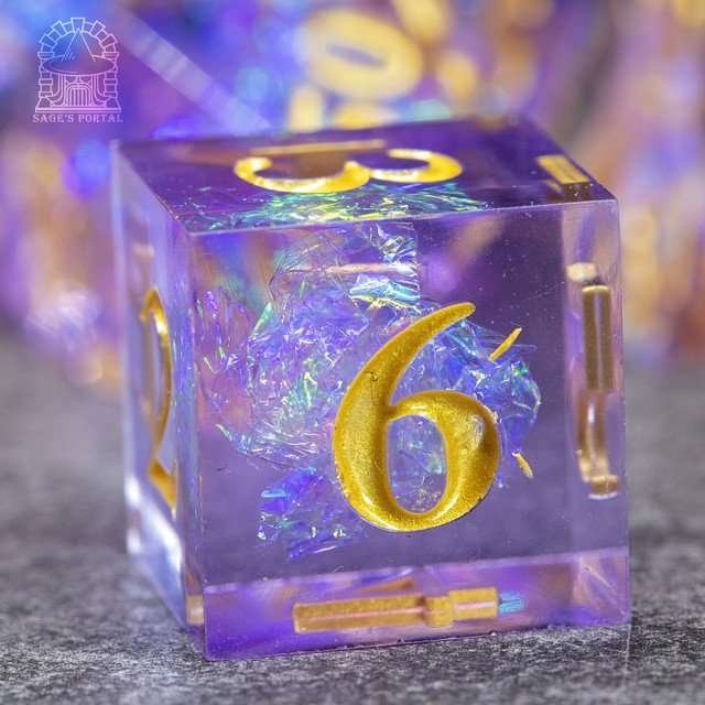 Sage's Exaltations - Lilac Grove Sharp Edge Resin Dice Set image 6