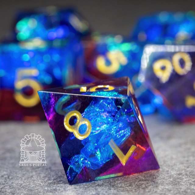 Sage's Crystals - Thermal Sharp Edge Resin Polyhedral Dice Set image 6