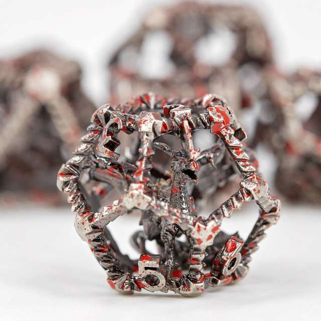 Sage's Draconic Prison Bloody Cage Hollow Metal Dice Set image 4