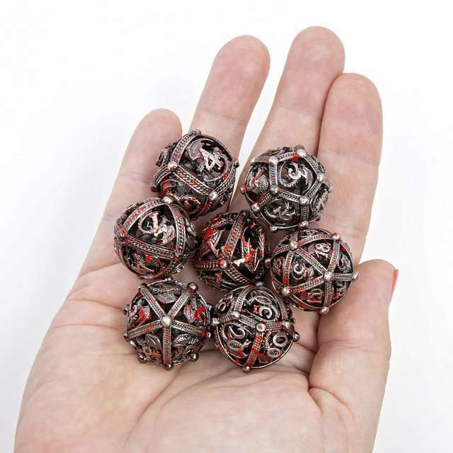 Sage’s Dragon Orb Rolling Doom Hollow Metal Dice Set image 12