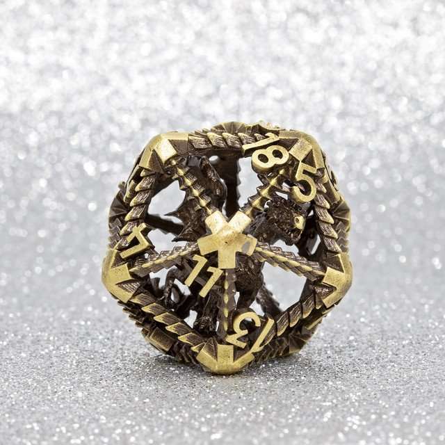 Sage’s 42mm Draconic Prison Bronze Cage Hollow Metal D20 image 5