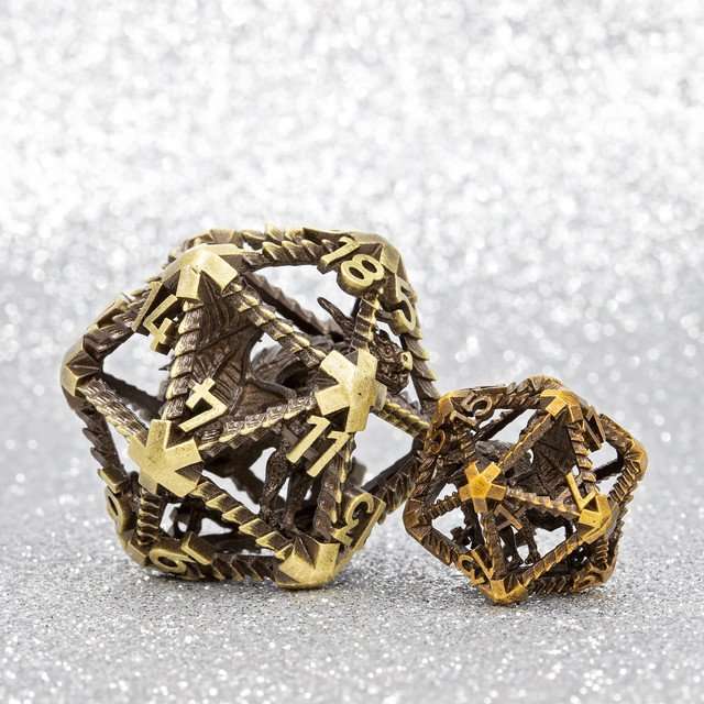 Sage’s 42mm Draconic Prison Bronze Cage Hollow Metal D20 image 6