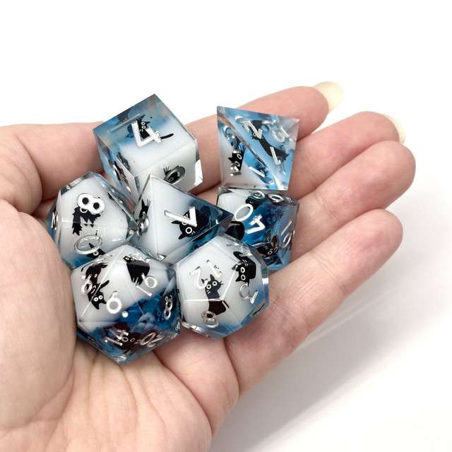 Sage's Kindred Companions Void Cat Sharp Edge Resin Dice Set image 1