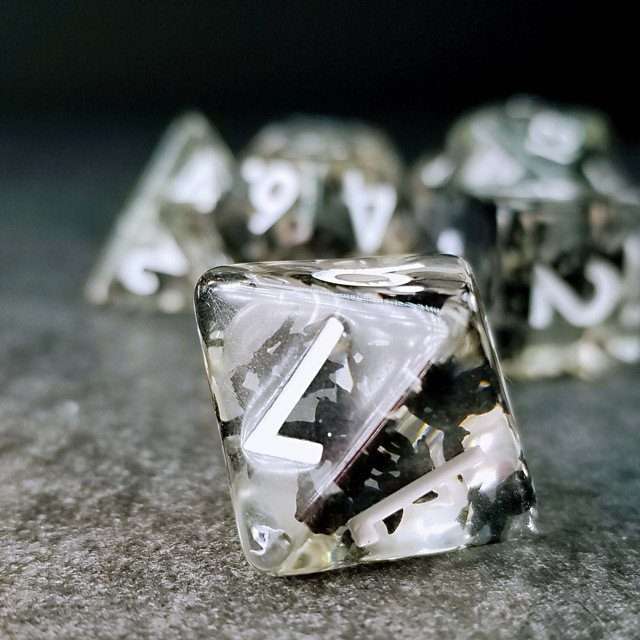 Sage's Familiars - Night Moths Familiar Resin Polyhedral Dice Set image 4