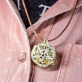 Sage’s Tiny Treasures Winter Rose Draconic Cage Necklace with Miniature Dice Set image 0