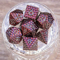 Sage's Scaled Eggs Deep Crimson Grey Ink Metal Polyhedral Dice Set image 0