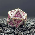 Sage's Anthems - Pearl Silver and Purple Metal Polyhedral Dice Set image 0
