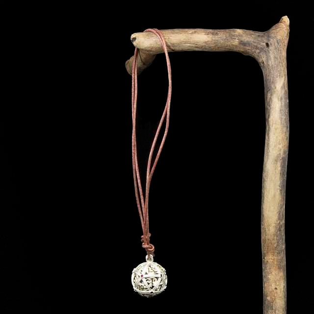 Sage’s Tiny Treasures Winter Rose Draconic Cage Necklace with Miniature Dice Set image 4