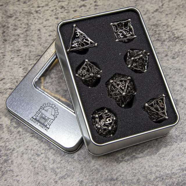 Sage's Ankeg Magical Creature Nickel Hollow Metal Polyhedral Dice Set image 10