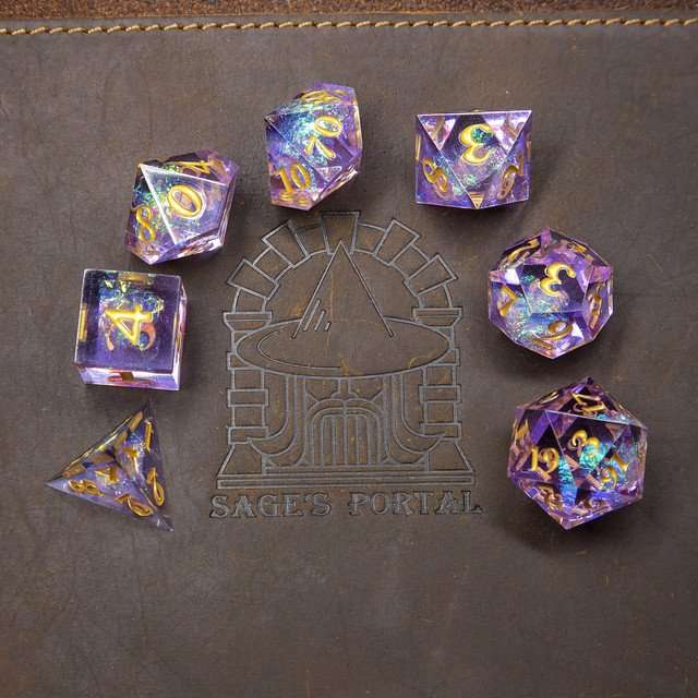 Sage's Exaltations - Lilac Grove Sharp Edge Resin Dice Set image 8