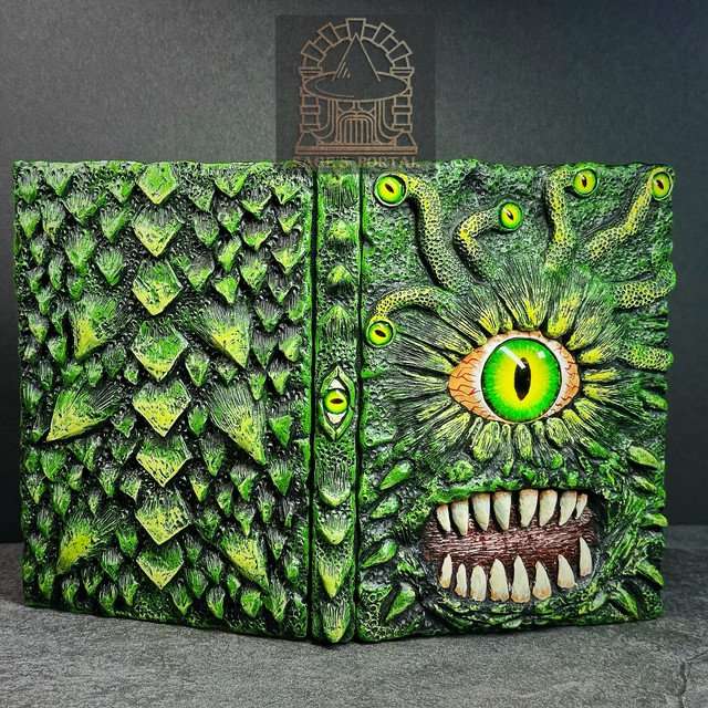 Green Eye Tyrant Notebook | Handmade Notebook for TTRPG, Sketchbook, Diary image 1
