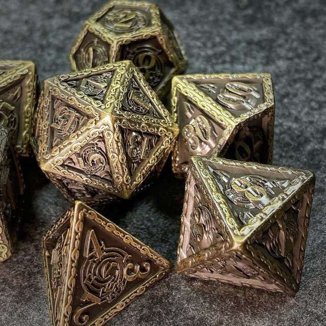 Sage's Anthems - Ancient Bronze Metal Polyhedral Dice Set image 24