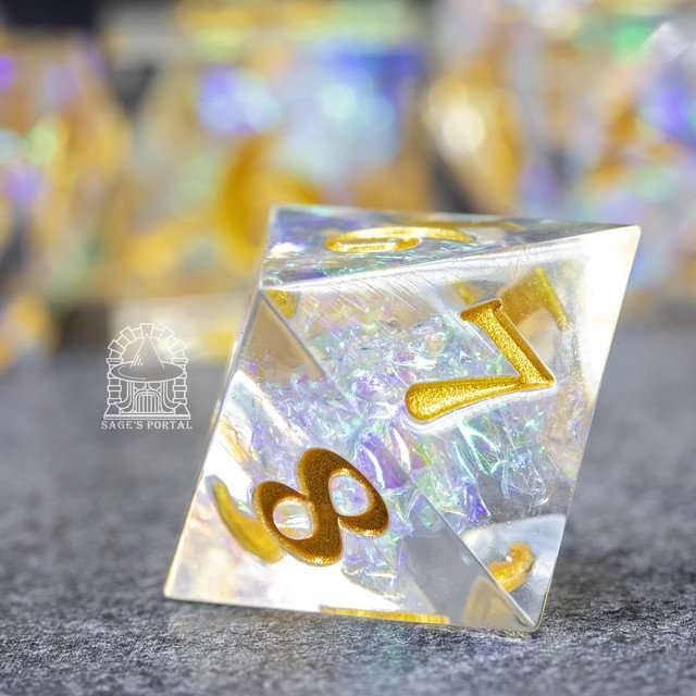 Sage's Crystals - Holy Sharp Edge Resin Polyhedral Dice Set image 8