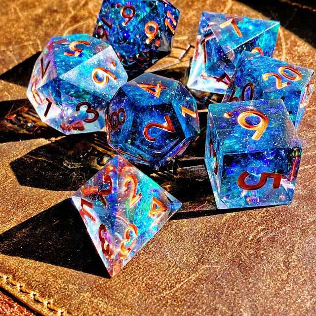 Sage's Miniaturized Galaxy Sharp Edge Resin Polyhedral Dice Set image 9
