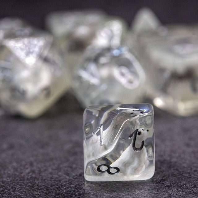 Exclusive Sage's Companion Wolf Pup Limited Edition 11-pc Glow in the Dark Dice Set - Sage's PortalResin Dice Set