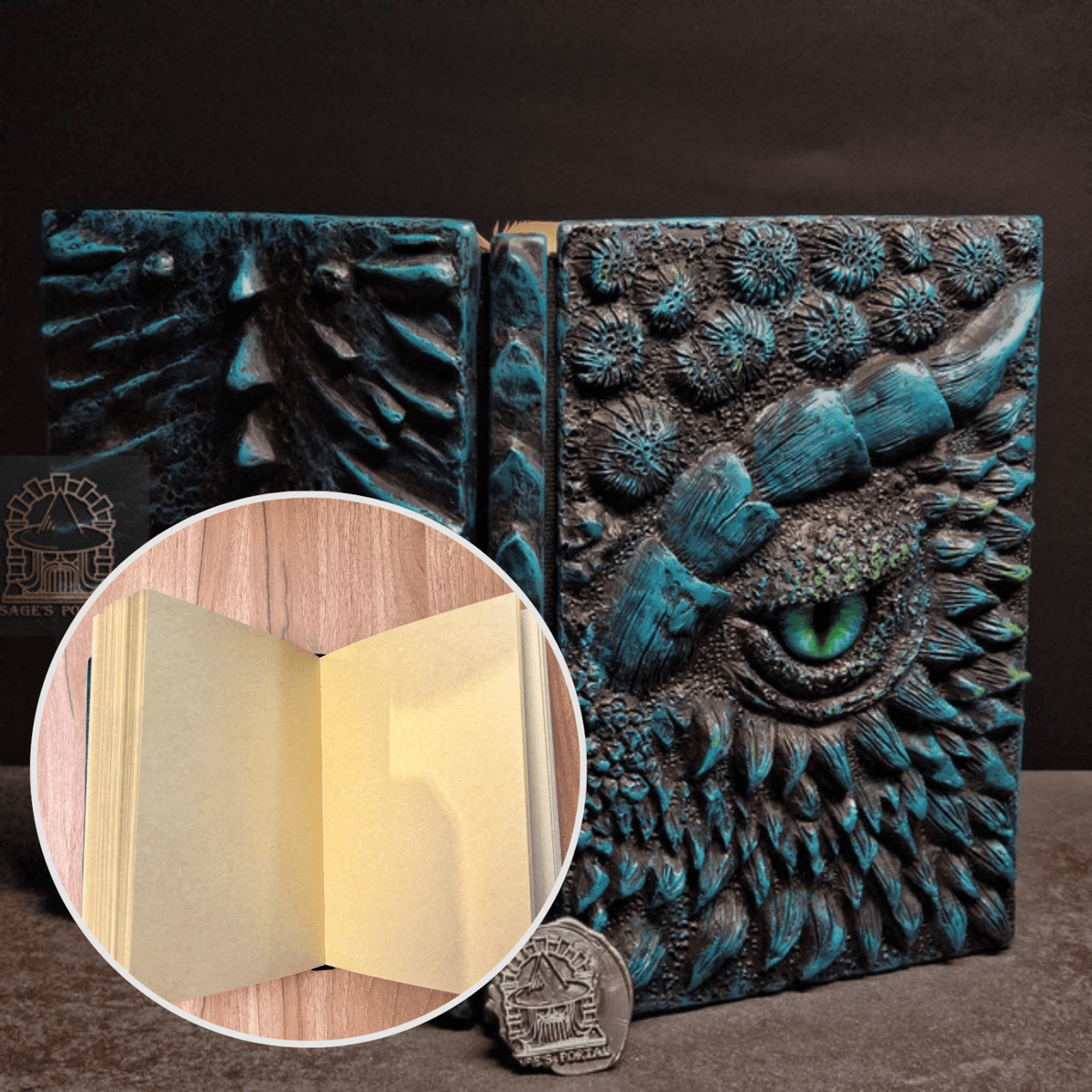 Eye of the Blue Dragon Notebook | Handmade Notebook for TTRPG, Sketchbook, Diary - Sage's PortalNotebook