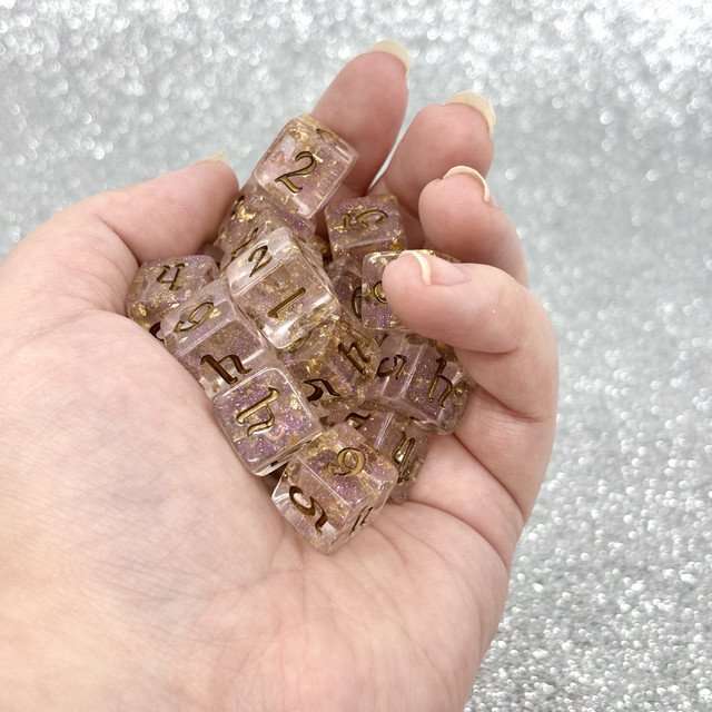 Sage's Incantations Golden Blush Resin D6 Dice 24 Pc Set image 6