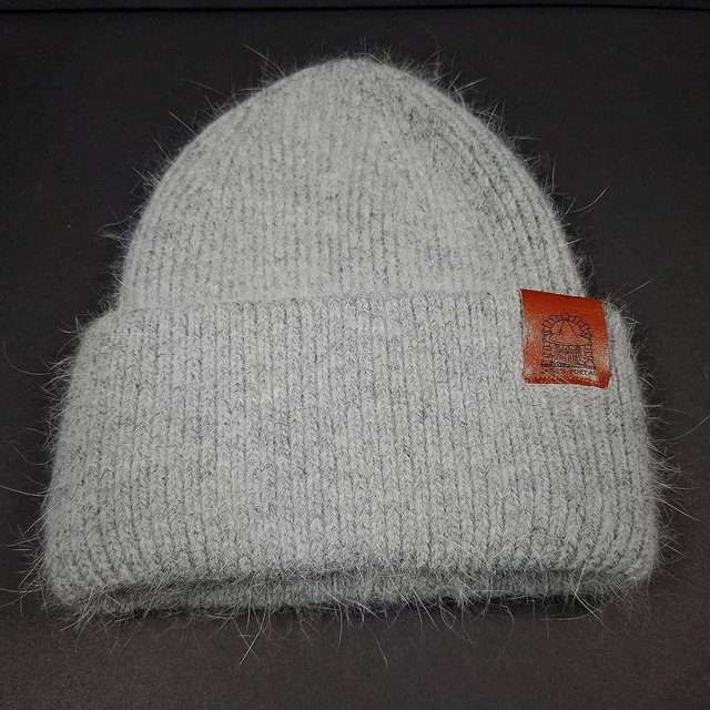 Sage’s Cap – Gray Angora Rabbit Fur Viscose Beanie image 2