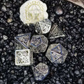 Sage's Dragonstones - Elder Dragon True Silver Hollow Metal Polyhedral Dice Set image 0