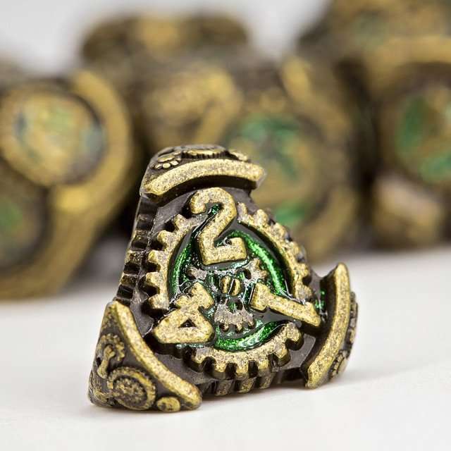 Sage's Artificer's Core Forest Essence Metal Polyhedral Dice Set image 6