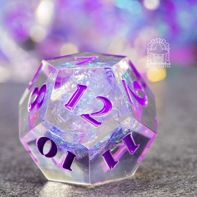 Sage's Crystals - Iris Sharp Edge Resin Polyhedral Dice Set image 2