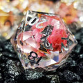 Sage’s Enchanted Flower Pink Sharp Edge Resin Polyhedral Dice Set image 0
