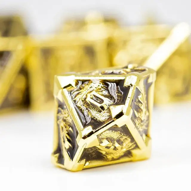 Sage's Grave Fortune Gilded Death Metal Polyhedral Dice Set image 3
