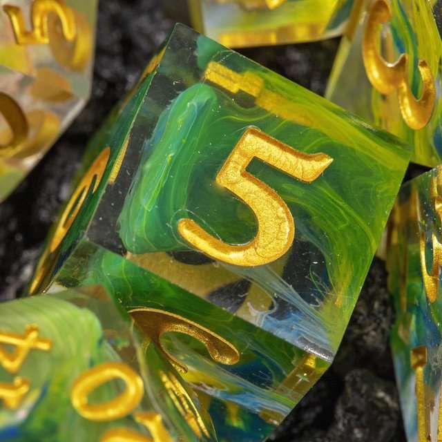 Sage's Essence of Nature Sharp Edge Resin Polyhedral Dice Set image 15