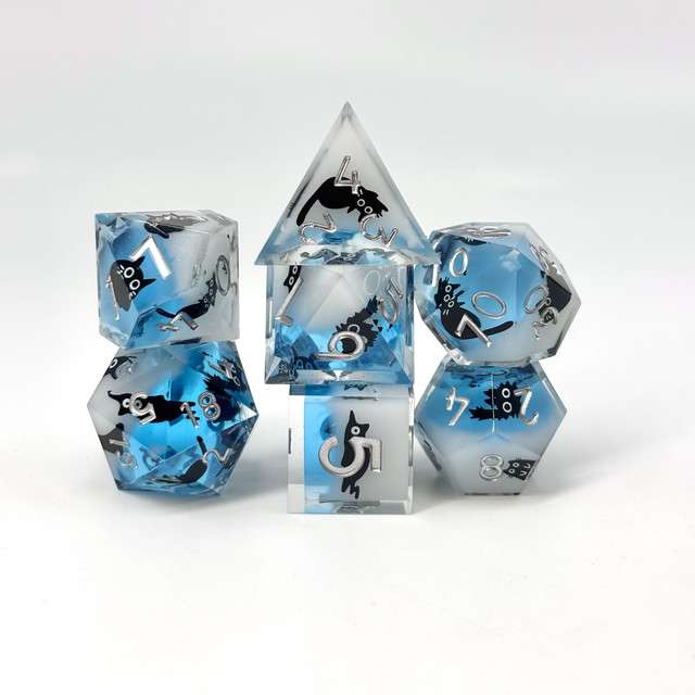 Sage's Kindred Companions Void Cat Sharp Edge Resin Dice Set image 6