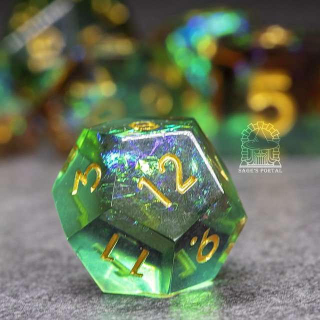 Sage's Crystals - Autumn Sharp Edge Resin Polyhedral Dice Set image 2