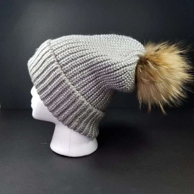 Sage’s Cap – Grey Knit Beanie with Raccoon Pompom image 20