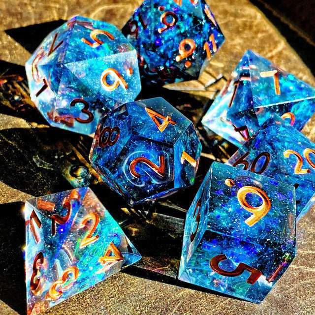 Sage's Miniaturized Galaxy Sharp Edge Resin Polyhedral Dice Set image 8