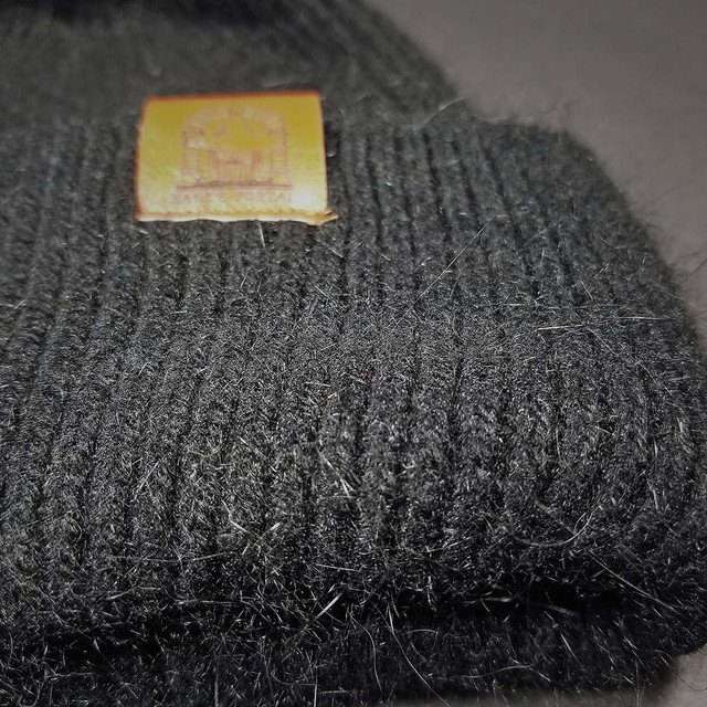 Sage’s Cap – Black Angora Rabbit Fur Viscose Beanie image 2