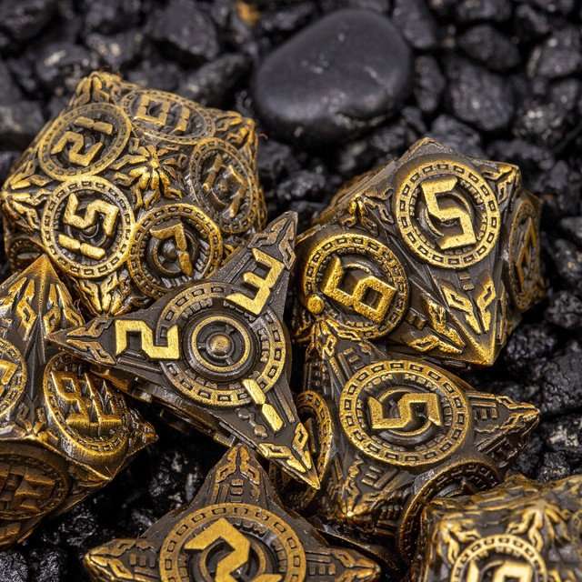 Sage’s Chronurgy Timeless Bronze Metal Polyhedral Dice Set image 0